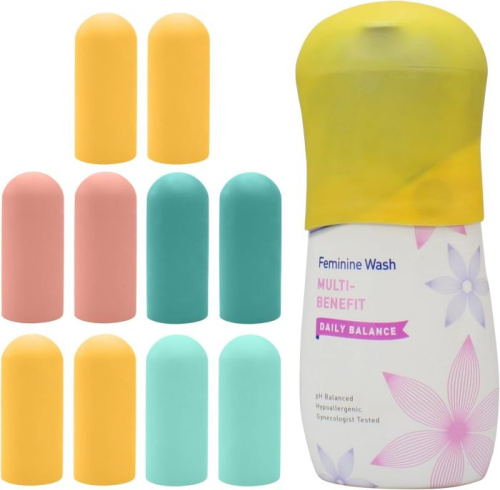 [Product No: 10] TRANOMOS Silicone Bottle Covers - Leak Proof Travel Essentials for Toiletries, 10 Pack